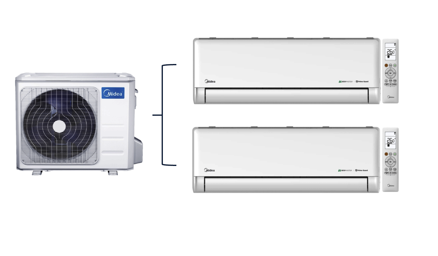 MIDEA – Solstice EZ sērijas – Multi Split – INVERTER  – 2x EZ-09RD6-I / M2OE-18HFN8-Q
