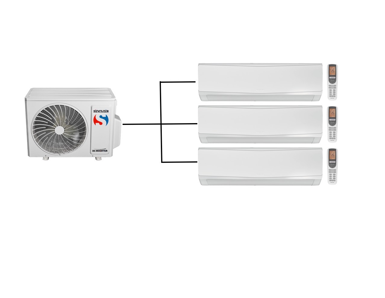 SINCLAIR – KEYON sērijas – Multi Split – DC Inverter – 3x SIH-09BIK / MV-E21BI2