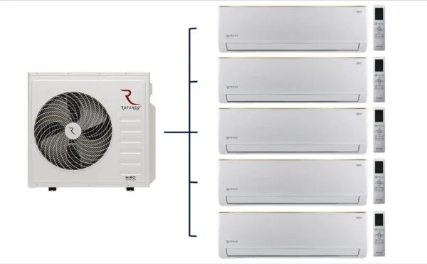 ROTENSO – HIRO N / RONI Sērijas – Multi Split – 5x R26XI / HN120Xm5 (-20°C)