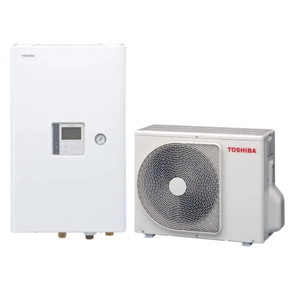 TOSHIBA – Gaiss – Ūdens – 4kW (1-fāze) siltumsūknis HWT-601XWHM3W / HWT-401HW-E / HWS-1501CSHM3-E